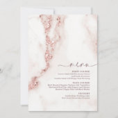 Moderner Marmor Glitzer Hochzeit Rose Gold ID816 (Vorderseite)