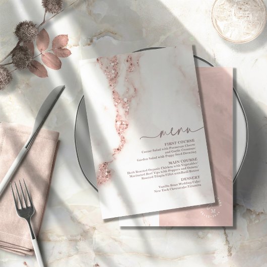 Moderner Marmor Glitzer Hochzeit Rose Gold ID816