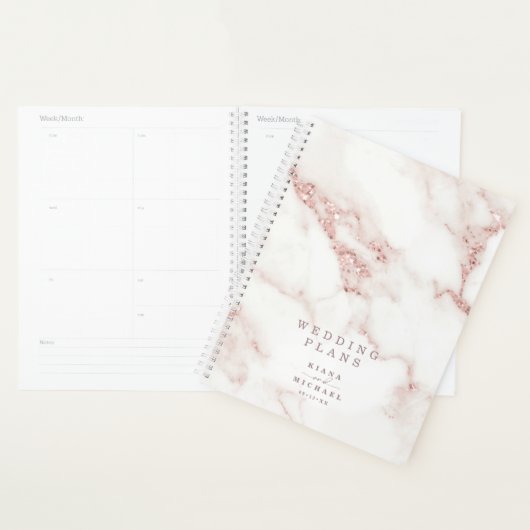 Moderner Marmor Glitzer Hochzeit Rose Gold ID816 Planer (Anzeige)