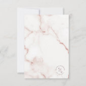 Moderner Marmor Glitzer Hochzeit Rose Gold ID816 RSVP Karte (Rückseite)