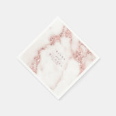 Moderner Marmor Glitzer Hochzeit Rose Gold ID816 Serviette (Ecke)