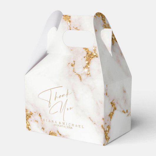 Moderner Marmor-Glitzer Vielen Dank V2 Gold ID816 Geschenkschachtel (Vorderseite)