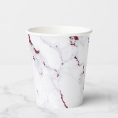 Moderner Marmor-Glitzer Wedding Burgundy ID816 Pappbecher (Rückseite)