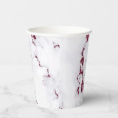 Moderner Marmor-Glitzer Wedding Burgundy ID816 Pappbecher (Rechts)