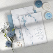 Moderner Marmor-Glitzer Wedding Dusty Blue ID816
