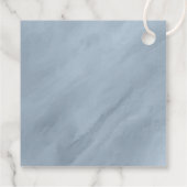 Moderner Marmor-Glitzer Wedding Dusty Blue ID816 Geschenkanhänger (Rückseite)