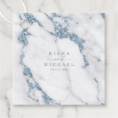 Moderner Marmor-Glitzer Wedding Dusty Blue ID816 Geschenkanhänger (Vorderseite)