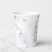 Moderner Marmor-Glitzer Wedding Dusty Blue ID816 Pappbecher (Rechts)