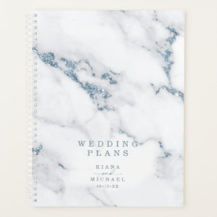 Moderner Marmor-Glitzer Wedding Dusty Blue ID816 Planer