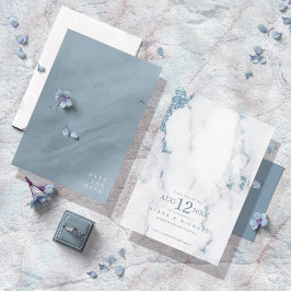 Moderner Marmor Glitzer Wedding Dusty Blue ID816 S Save The Date