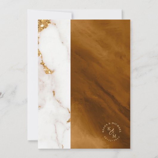 Moderner Marmor-Glitzer Wedding Gold ID816 (Rückseite)