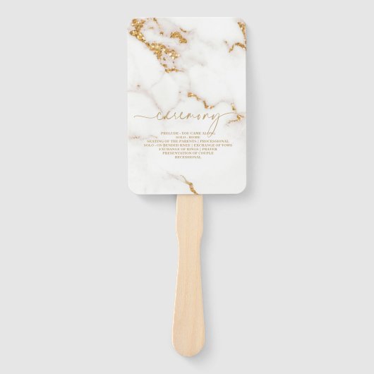 Moderner Marmor-Glitzer Wedding Gold ID816 Fächer (Vorderseite)