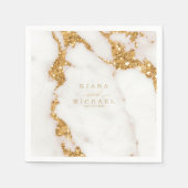 Moderner Marmor-Glitzer Wedding Gold ID816 Serviette (Vorderseite)