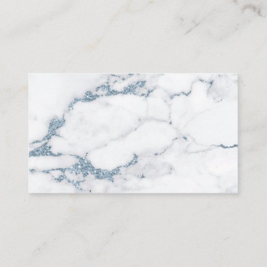Moderner Marmor-Glitzer wünscht gut V2 Blau-ID816 Begleitkarte (Rückseite)