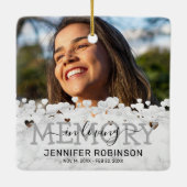 Moderner Marmor im Foto der Erinnerung Keramikornament (Rückseite)