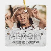 Moderner Marmor im Foto der Erinnerung Keramikornament (Vorderseite)