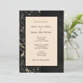 Moderner Marmor in Schwarz und Vanilla Tapioca Einladung (Stehend Vorderseite)