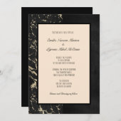 Moderner Marmor in Schwarz und Vanilla Tapioca Einladung (Vorne/Hinten)