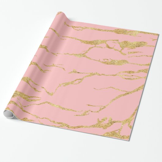 Moderner Marmor mit Imitat Gold Geschenkpapier (Ungerollt)