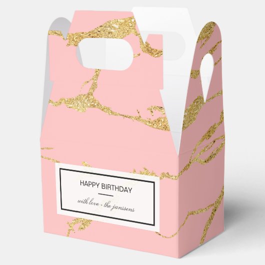 Moderner Marmor mit Imitat Gold Geschenkschachtel (Geöffnet)