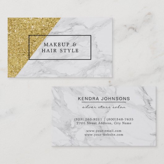 Moderner Marmor mit Imitat-Gold Visitenkarte (Vorne/Hinten)