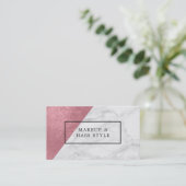 Moderner Marmor mit Imitat-Rosen-Gold Visitenkarte (Stehend Vorderseite)