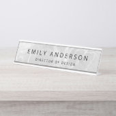 Moderner Marmor Personalisiert Schreibtischnamensplakette (Vorderseite )