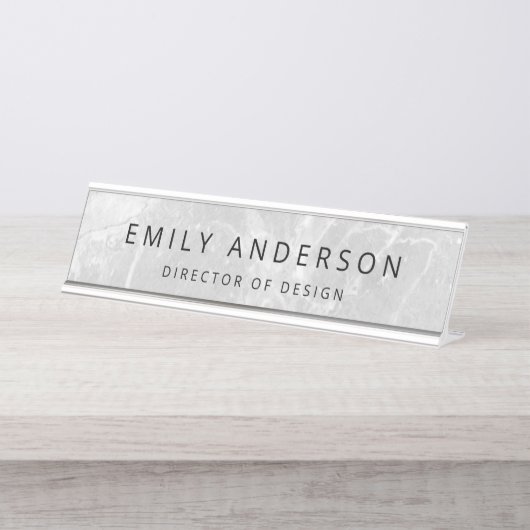 Moderner Marmor Personalisiert Schreibtischnamensplakette (Vorderseite )