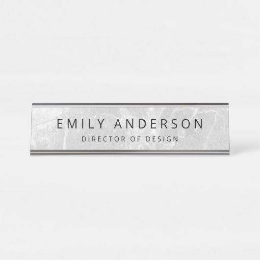Moderner Marmor Personalisiert Schreibtischnamensplakette (Vorderseite )