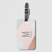 Moderner Marmor, Rosengold, Grau und erröten Rosa Gepäckanhänger (Vorderseite Vertikal)