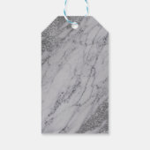 Moderner Marmor Silver Glam Elegante Hochzeit Geschenkanhänger (Rückseite)