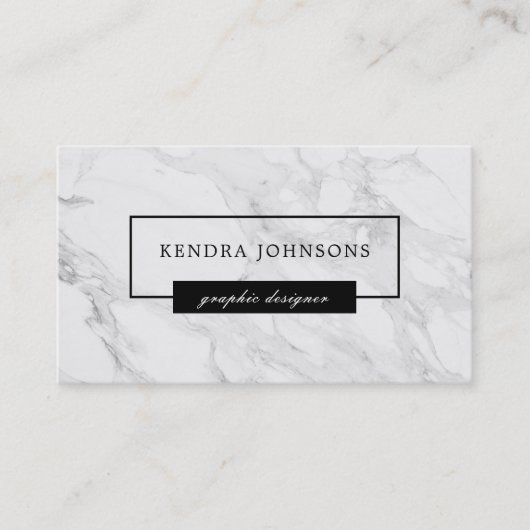 Moderner Marmor Visitenkarte (Vorderseite)