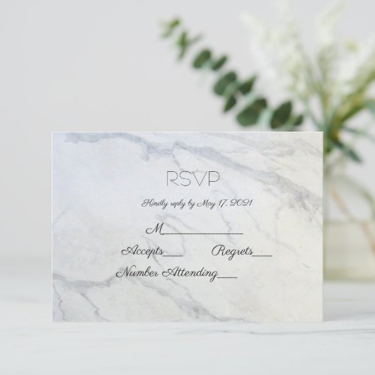 Moderner Marmorboden RSVP Karte (Stehend Vorderseite)