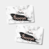 Moderner Marmorfarben-Anschlag-Name - Abzeichen Ausweis (Vorder- & Rückseite)