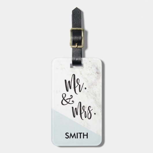 Moderner Marmorherr und Frau Gepäckanhänger (Vorderseite vertikal)