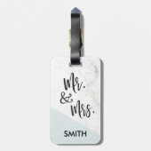 Moderner Marmorherr und Frau Gepäckanhänger (Rückseite vertikal)