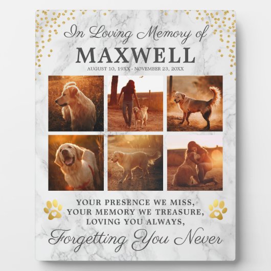 Moderner Marmorhund Fotoplatte (Vorderseite)