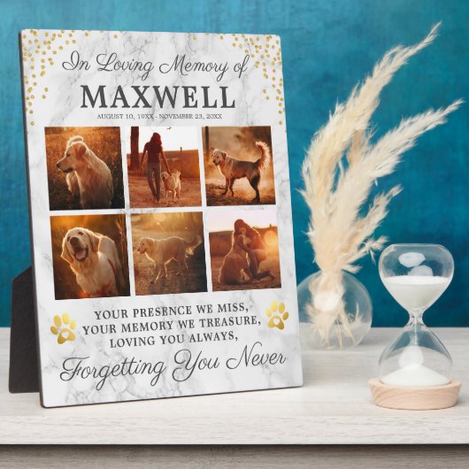 Moderner Marmorhund Fotoplatte (Seite)