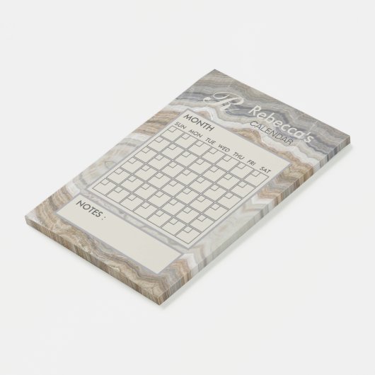 Moderner Marmorkalender Monatlicher Persönlicher P Post-it Klebezettel (angewinkelt)