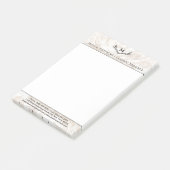 Moderner Marmormonogramm-Kranz Post-it Klebezettel (angewinkelt)