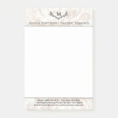 Moderner Marmormonogramm-Kranz Post-it Klebezettel (Vorderseite)