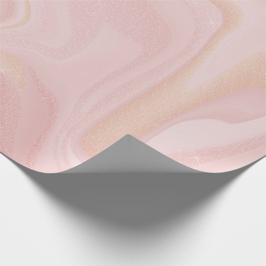 Moderner Marmorrosa Glitzer Hintergrund Geschenkpapier (Ecke)