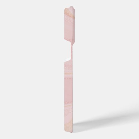 Moderner Marmorrosa Glitzer Hintergrund iPhone Hülle (Rechte Seite)