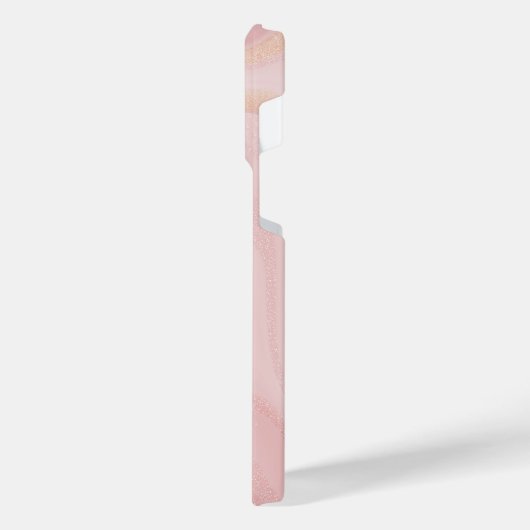 Moderner Marmorrosa Glitzer Hintergrund iPhone Hülle (Linke Seite)