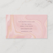 Moderner Marmorrosa Glitzer Hintergrund Visitenkarte (Rückseite)