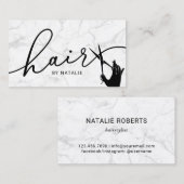 Moderner Marmorschere Friseursalon Visitenkarte (Vorne/Hinten)