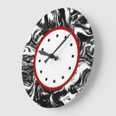 Moderner Marmorschwarz und Weiß-Trendy Große Wanduhr (Winkel)