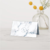 Moderner Marmortisch Glitzer Place Dusty Blue ID81 Platzkarte (Rückseite)