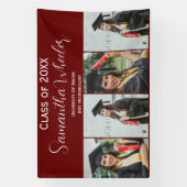 Moderner Maroon Abschluss - Name der FotoCollage Banner (Vertikal)