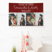 Moderner Maroon Abschluss - Name der FotoCollage Banner (InSitu)